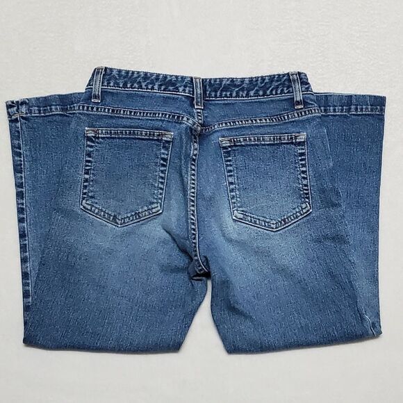 VINTAGE 1990s GAP Boot Cut Capri Jeans Mid Rise Mid Wash Cropped USA Made 6 Reg - Picture 8 of 11